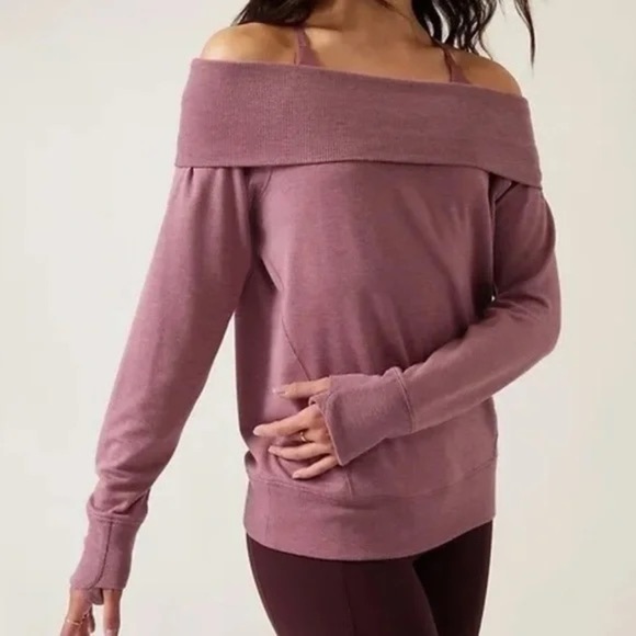 Athleta Sweaters - Athleta Studio Barre Sweatshirt in Dark Sugarplum Size XS